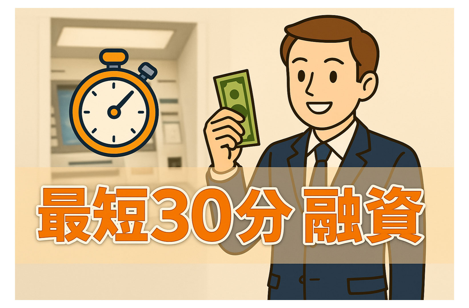急な出費に助かる！最短30分融資の消費者金融